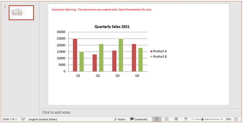 Create a Column Chart in PowerPoint in Java